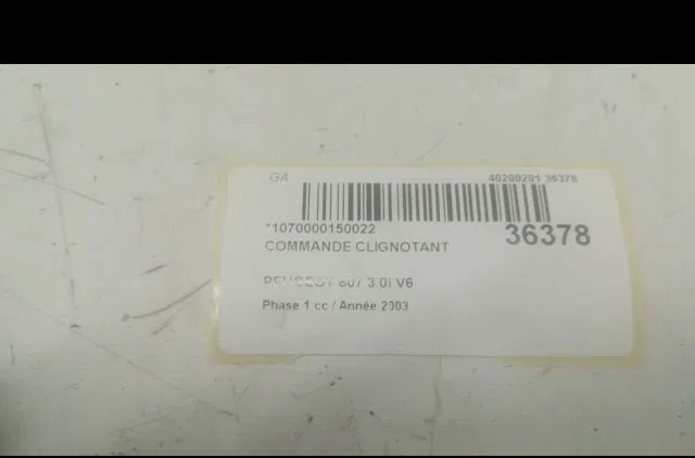 Commande clignotant Peugeot 607 (9D, 9U) 3.0 v6 24v (2000-2004) occasion — photo 2