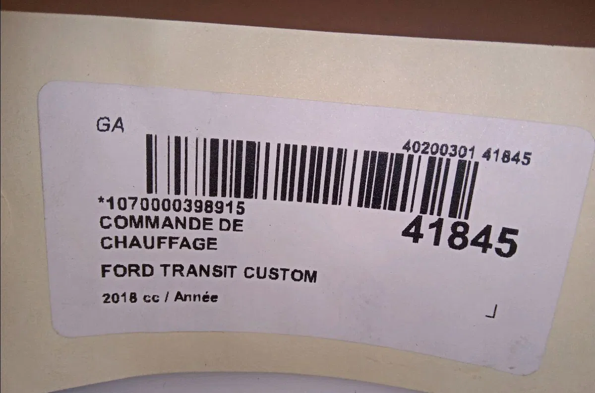 Commande de chauffage Ford TRANSIT CUSTOM V362 Camionnette (FY, FZ) 2.0 ecoblue (2015) occasion — photo 4