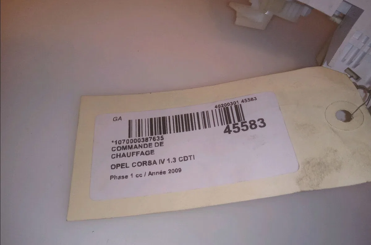 Commande de chauffage Opel CORSA D (S07) 1.3 cdti (l08, l68) (2006-2014) 5 portes occasion — photo 4