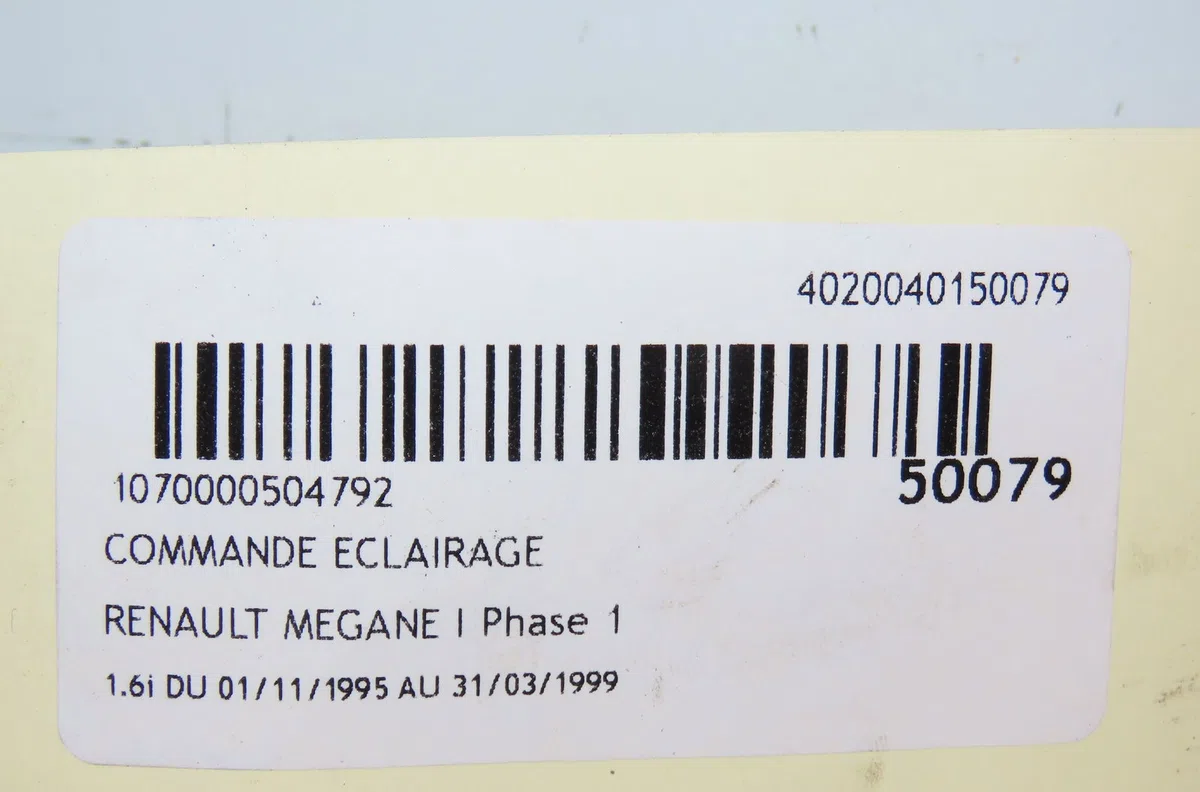Commande eclairage Renault MEGANE I (BA0-1_) 1.6 e (ba0f, ba0s) (1996-1999) occasion