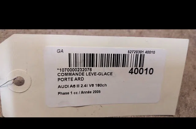 Commande leve-glace porte arrière droite Audi A6 C6 (4F2) 2.4 (2004-2008) occasion — photo 3