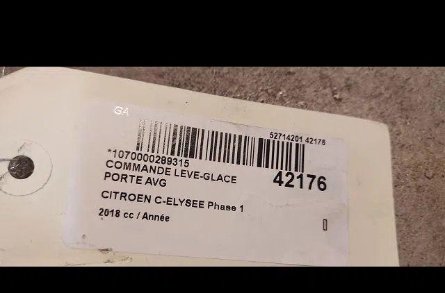Commande lève-glace porte avant gauche Citroen C-ELYSEE (DD_) 1.2 vti 82 (2014) occasion — photo 3