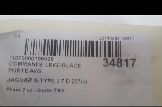 Commande lève-glace porte avant gauche Jaguar S-TYPE II (X200) 2.7 d (2004-2007) occasion — photo 3