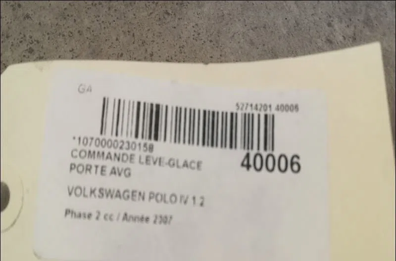Commande lève-glace porte avant gauche Volkswagen POLO (9N_, 9A_) 1.2 (2002-2007) occasion — photo 2