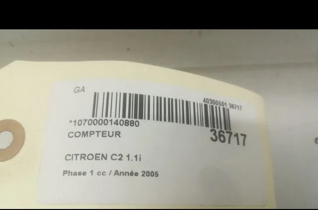 Compteur Citroen C2 (JM_) 1.1 (2003-2012) 3 portes occasion — photo 3