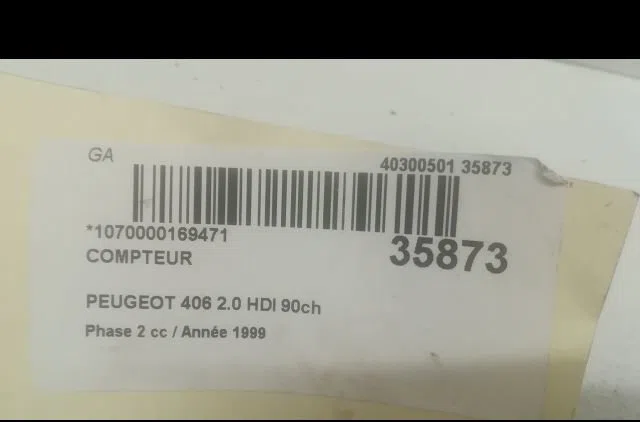 Compteur Peugeot 406 (8B) 2.0 hdi 90 (1999-2004) occasion — photo 3