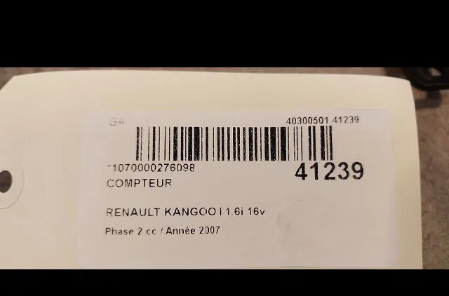 Compteur Renault KANGOO (KC0-1_) 1.6 16v (2001) occasion — photo 3