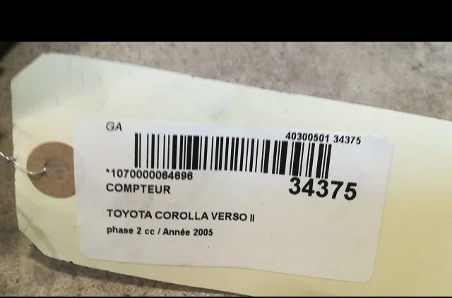 Compteur TOYOTA COROLLA VERSO II 2005 occasion — photo 3