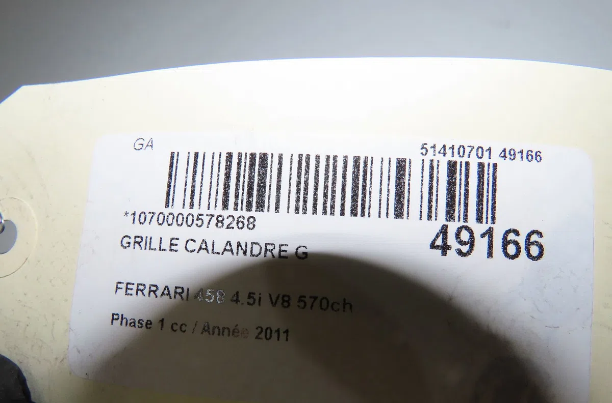 Grille calandre g Ferrari 458 4.5 (2009) occasion