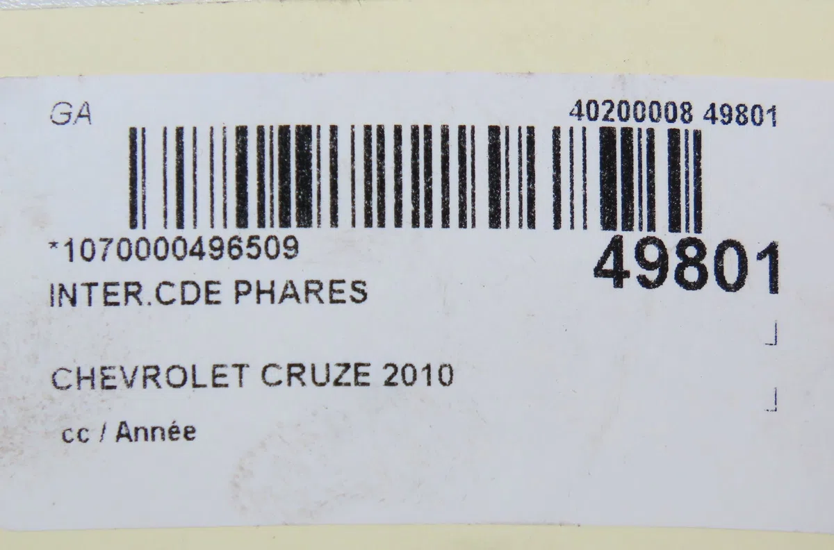 Interrupteur commande de phares Chevrolet CRUZE (J300) 1.8 (2009) occasion
