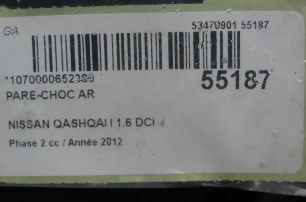 Pare-choc arrière Nissan QASHQAI - QASHQAI 2 I (J10, NJ10, JJ10E) 1.6 dci traction intégrale (2011-2013) occasion
