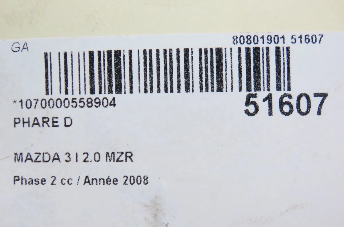 Phare droit Mazda 3 (BK) 2.0 (bkep) (2003-2009) occasion