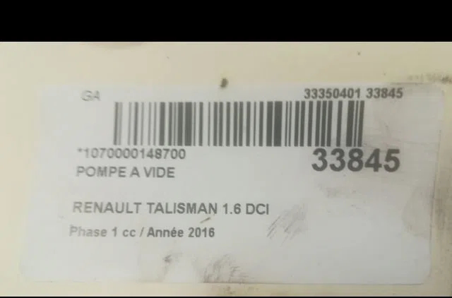 Pompe a vide Renault TALISMAN (LP_) 1.6 dci 160 (2015) occasion