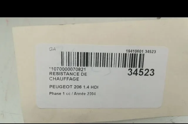 Resistance de chauffage PEUGEOT 206 2004 occasion