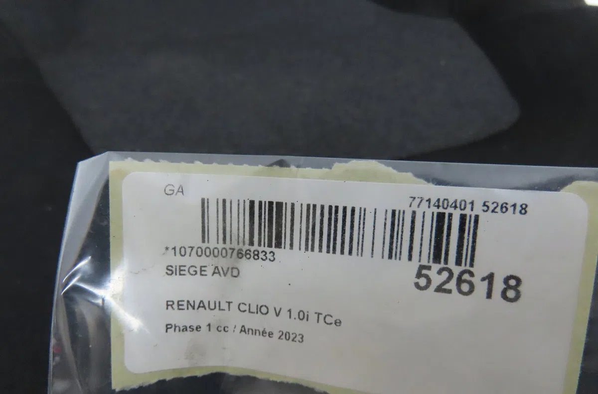 Siège avant droit Renault CLIO V (B7_) Tce 90 (b7mt) (2020) occasion