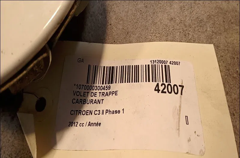 Volet de trappe carburant Citroen C3 II (SC_) 1.4 vti 95 (2009) occasion